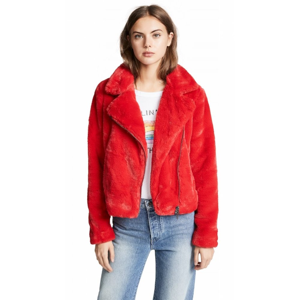 Rebecca Minkoff Henderson Faux Fur Moto Jacket